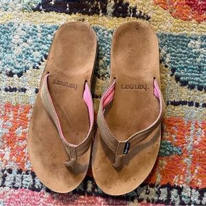 Hair Mari leather tan sandals size 9.5 -10